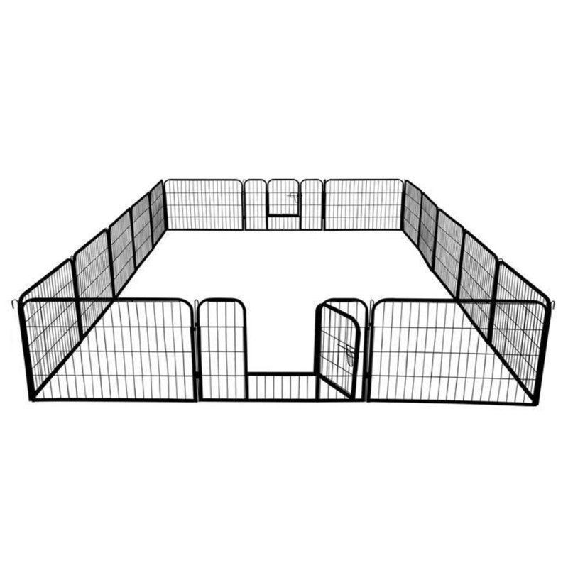 24 H 16 Panel Metal Exercise Pen With Door